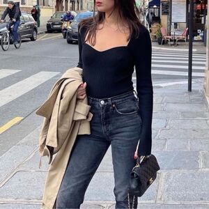 Reformation Glenna Cashmere Sweater Black